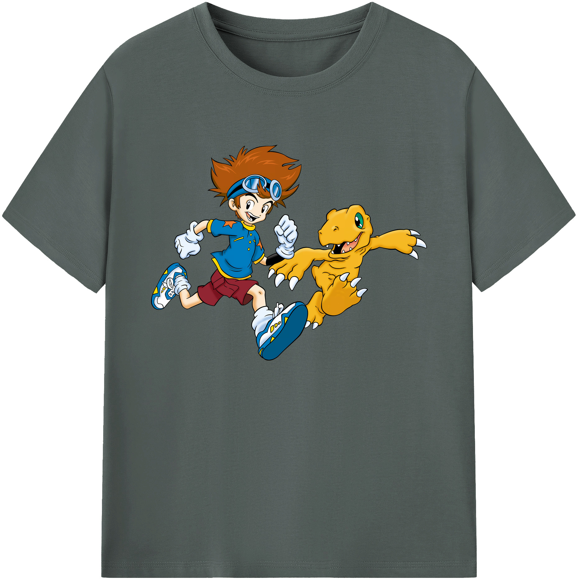 （画像用） Digimon デジタルモンスター/デジモン 綿100％ メンズ半袖Tシャツ｜肌触りやわらか＆通気性